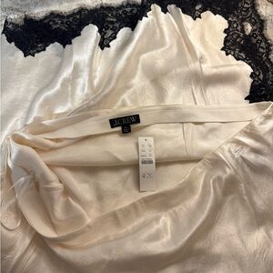 J. Crew Cream Skirt with Black Lace Trim